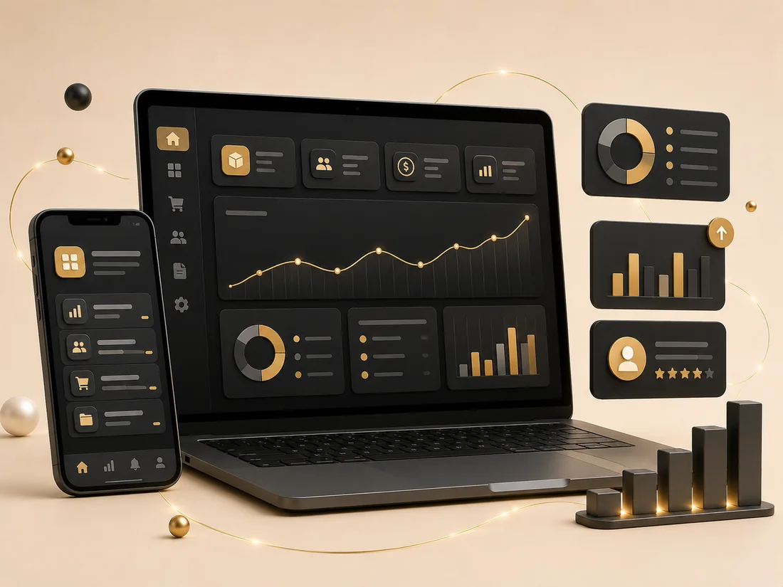 Custom software development — ERP and CRM dashboard interface